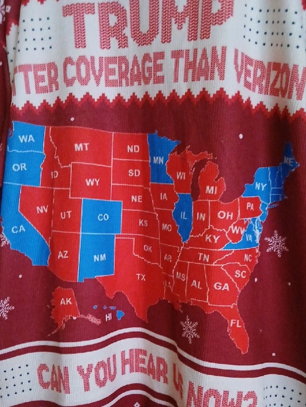 Red Graphic Holiday Trump Sweater - Unbranded